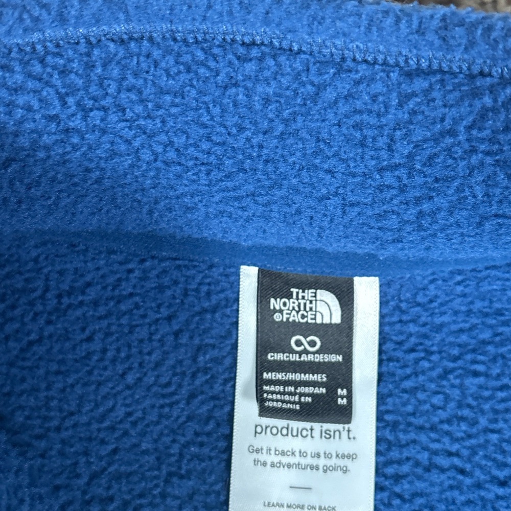 The North Face Mens Blue Colorblock 1/4 Zip Fleece Pullover Jacket Medium 9839 - Picture 3 of 8
